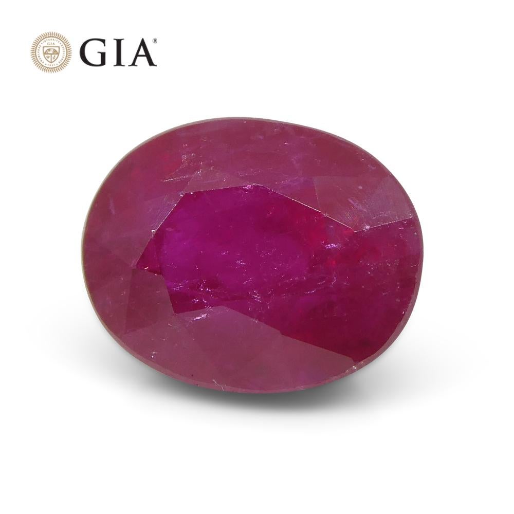 3.36ct Oval Red Ruby GIA Certified Mozambique For Sale 4