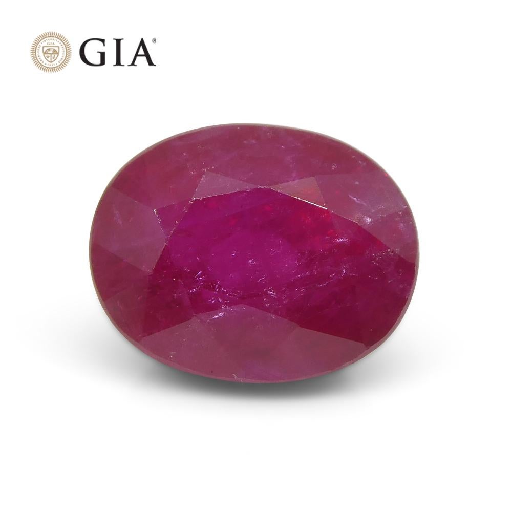 3.36ct Oval Red Ruby GIA Certified Mozambique For Sale 8