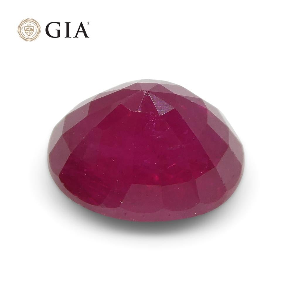 Women's or Men's 3.36ct Oval Red Ruby GIA Certified Mozambique For Sale