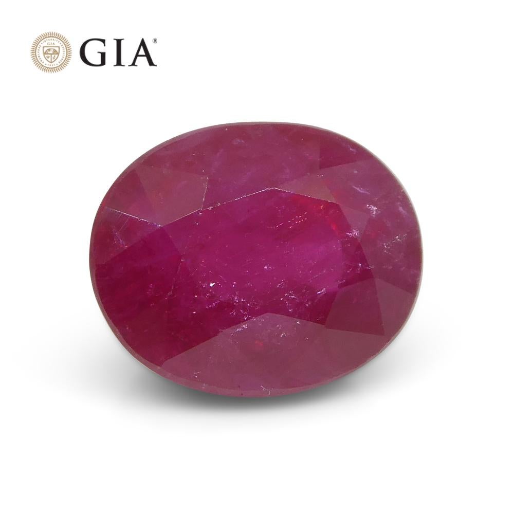 Rubis rouge ovale de 3,36 carats certifié GIA du Mozambique en vente 4