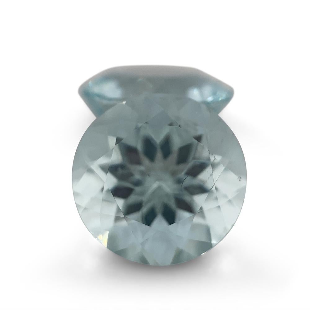 Paire d'aigues-marines rondes de 3,36 carats en vente 6