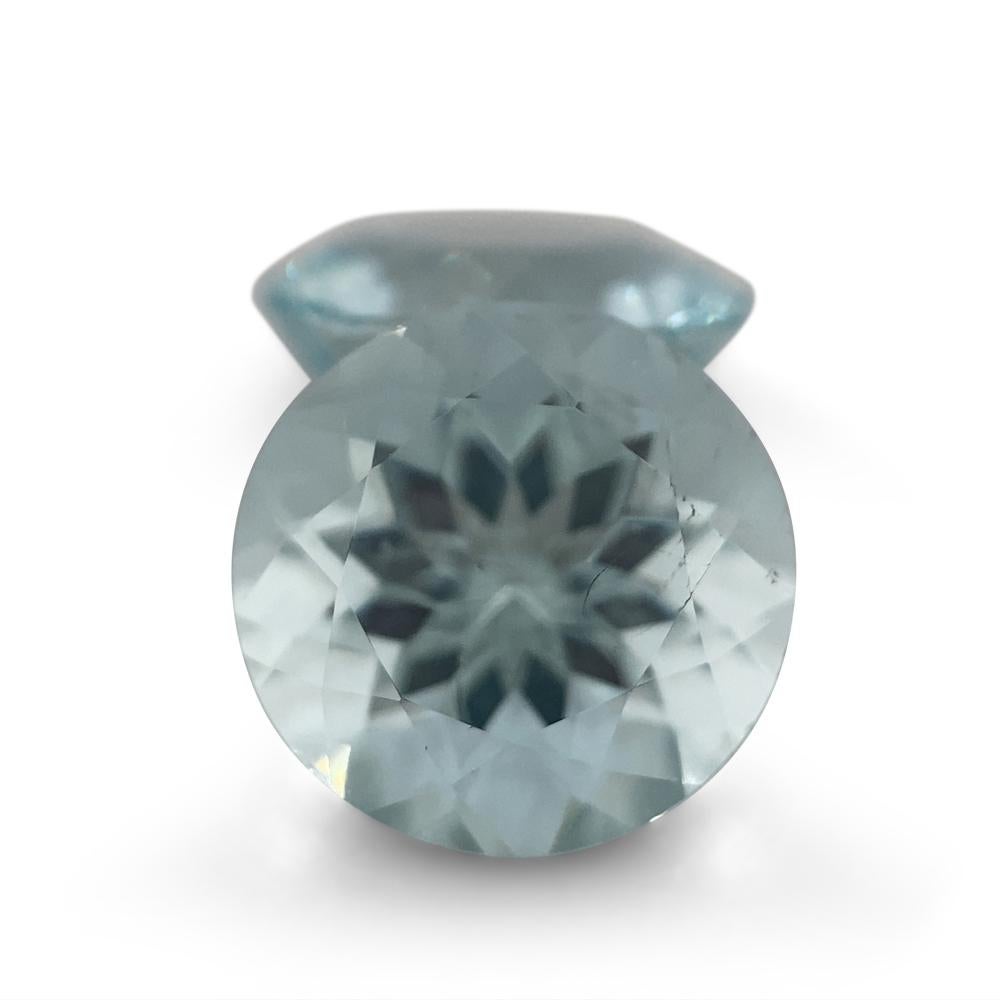 3.36ct Round Aquamarine Pair For Sale 4