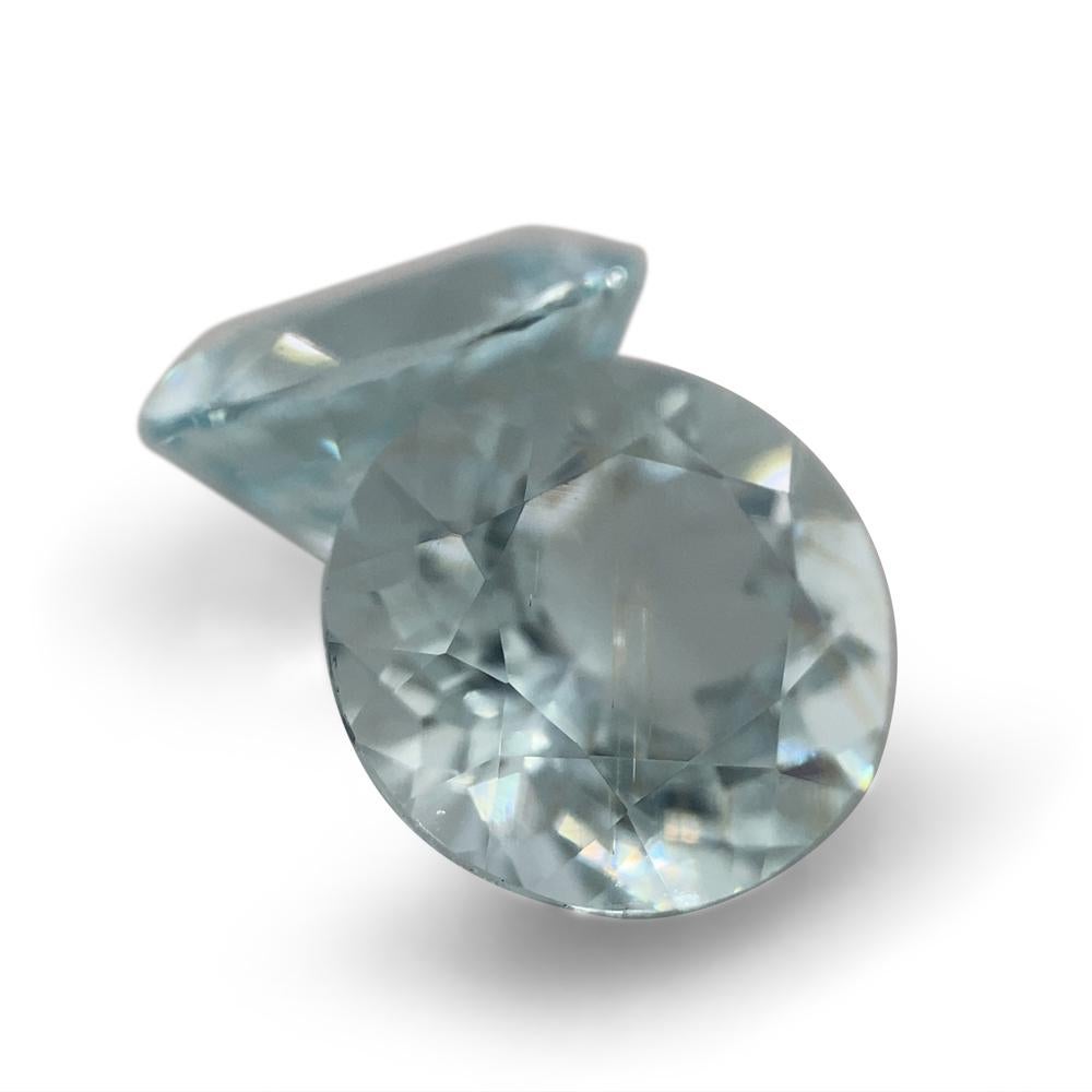 Paire d'aigues-marines rondes de 3,36 carats Neuf - En vente à Toronto, Ontario