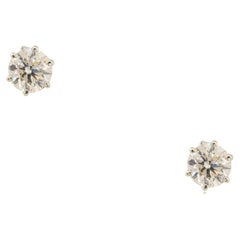3.37 Carat Diamond Stud Earrings 14 Karat in Stock 