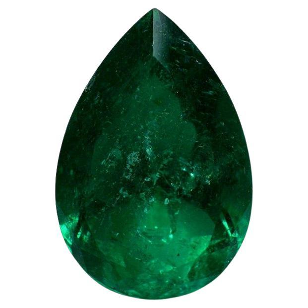 Esmeralda Colombiana Verde Muzo Fina al Aceite Menor de 3,37 Quilates - Piedra de Nacimiento de Mayo Talla Pera
