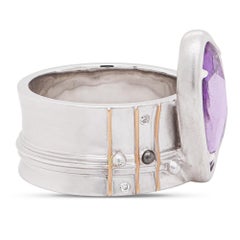 3.37 Carat Purple No Heat Sapphire Interstellar 18k Ring