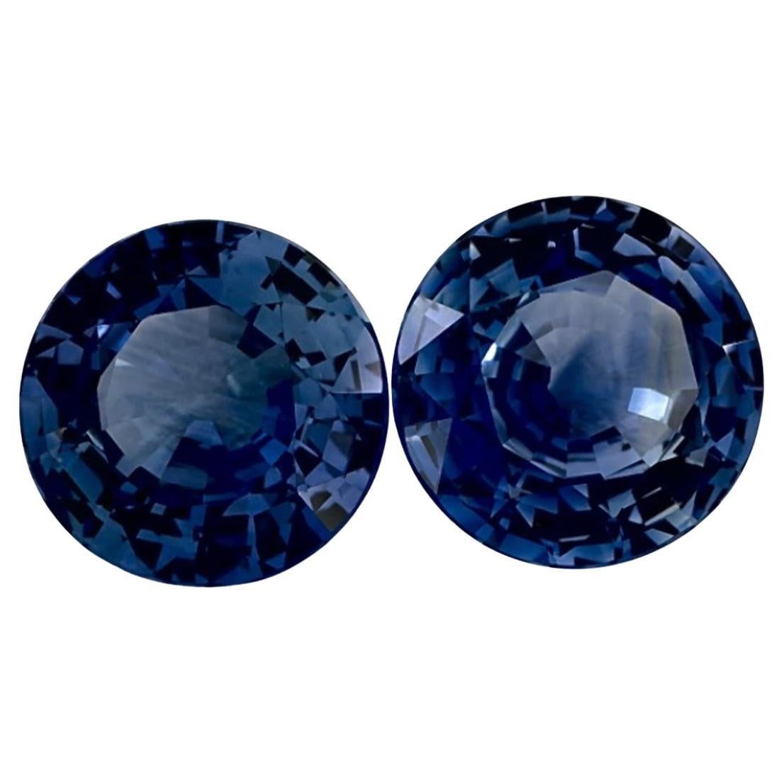 3.37 Ct Blue Sapphire Round Loose Gemstone