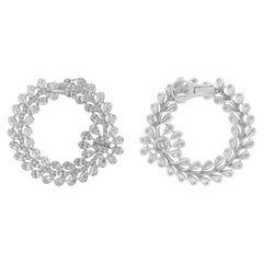 3.37 Ct. SI Clarity HI Color Diamond Round Stud Earrings 18 Karat White Gold