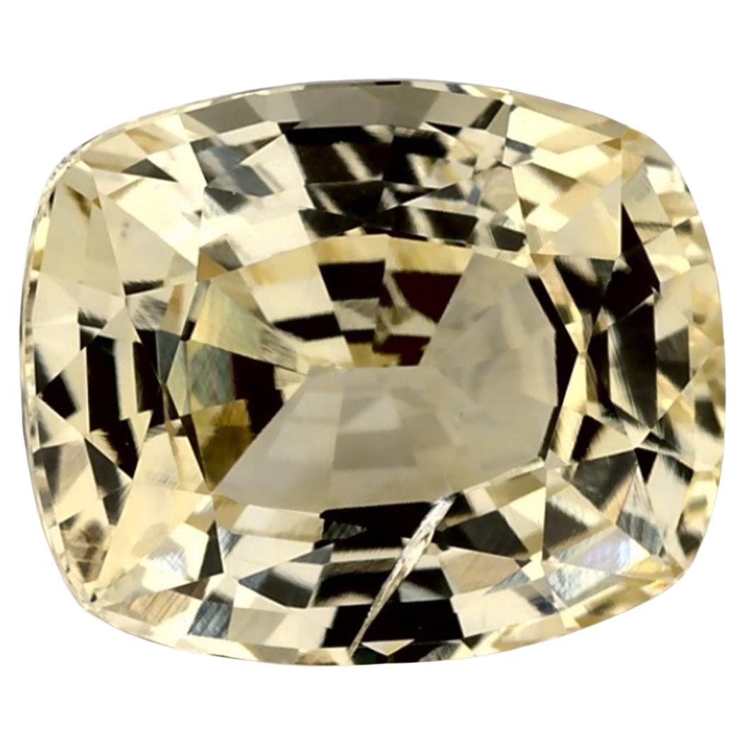 3,37 Ct Zaffiro Giallo Cuscino Certificato Gemma Sciolta in vendita