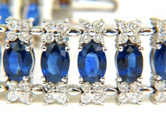 33.75 Carat Natural Gem Sapphire Diamond Bracelet Three-Row and Wide Cuff