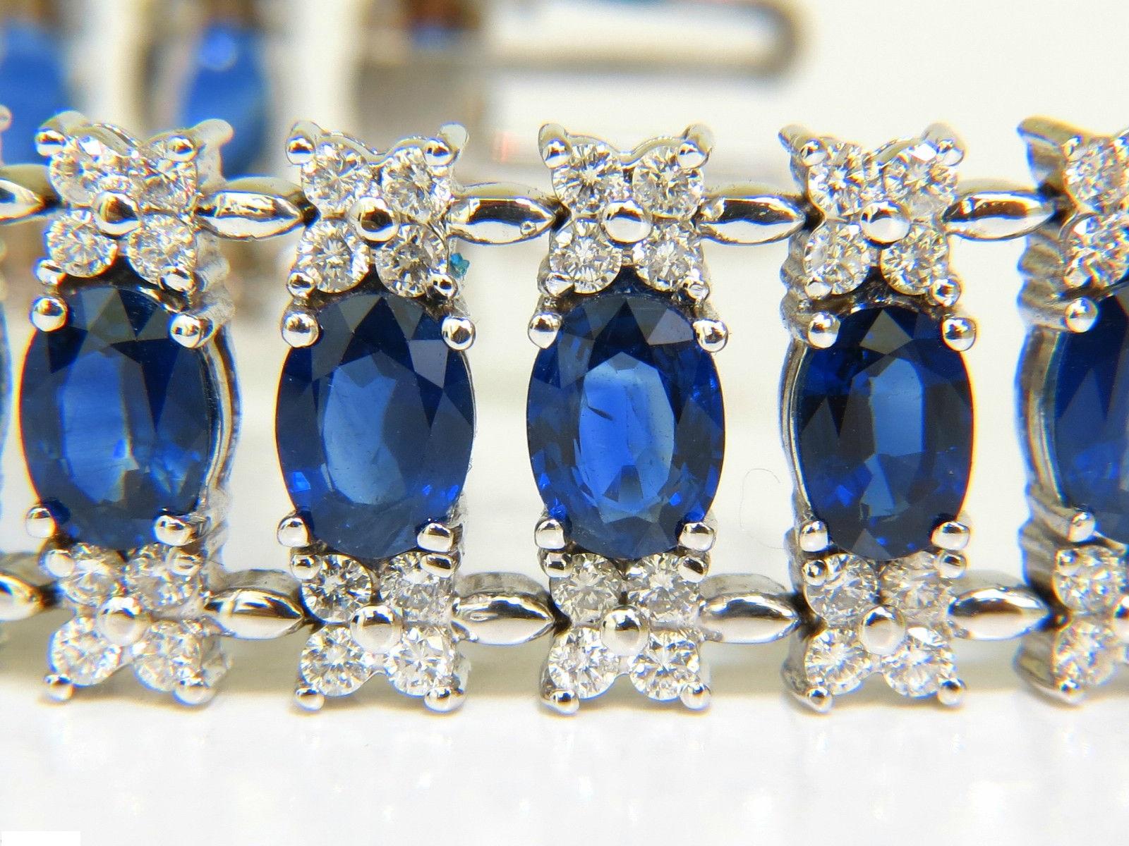 33.75 Carat Natural Gem Sapphire Diamond Bracelet Three-Row and Wide Cuff In New Condition For Sale In New York, NY