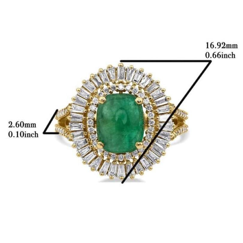 3,37 Karat Diamant-Cluster-Smaragdring mit Smaragd im Angebot 2