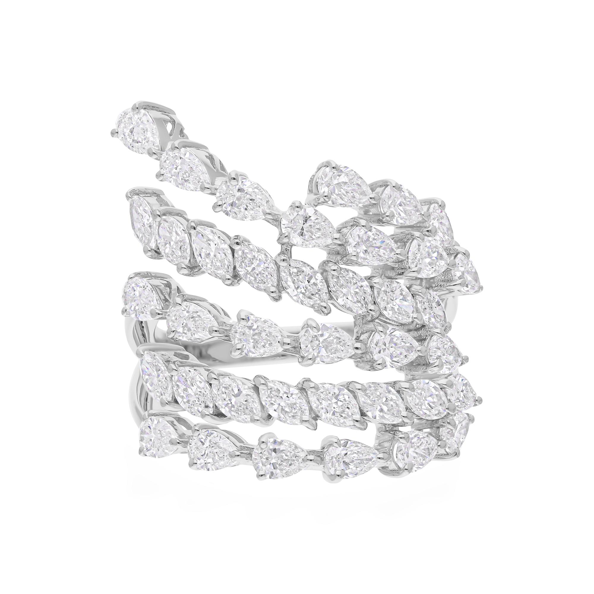 in vendita:  Anello da cocktail con diamanti naturali a più file da 3,37 carati in oro bianco 14k Tutte le tariffe pagate 7