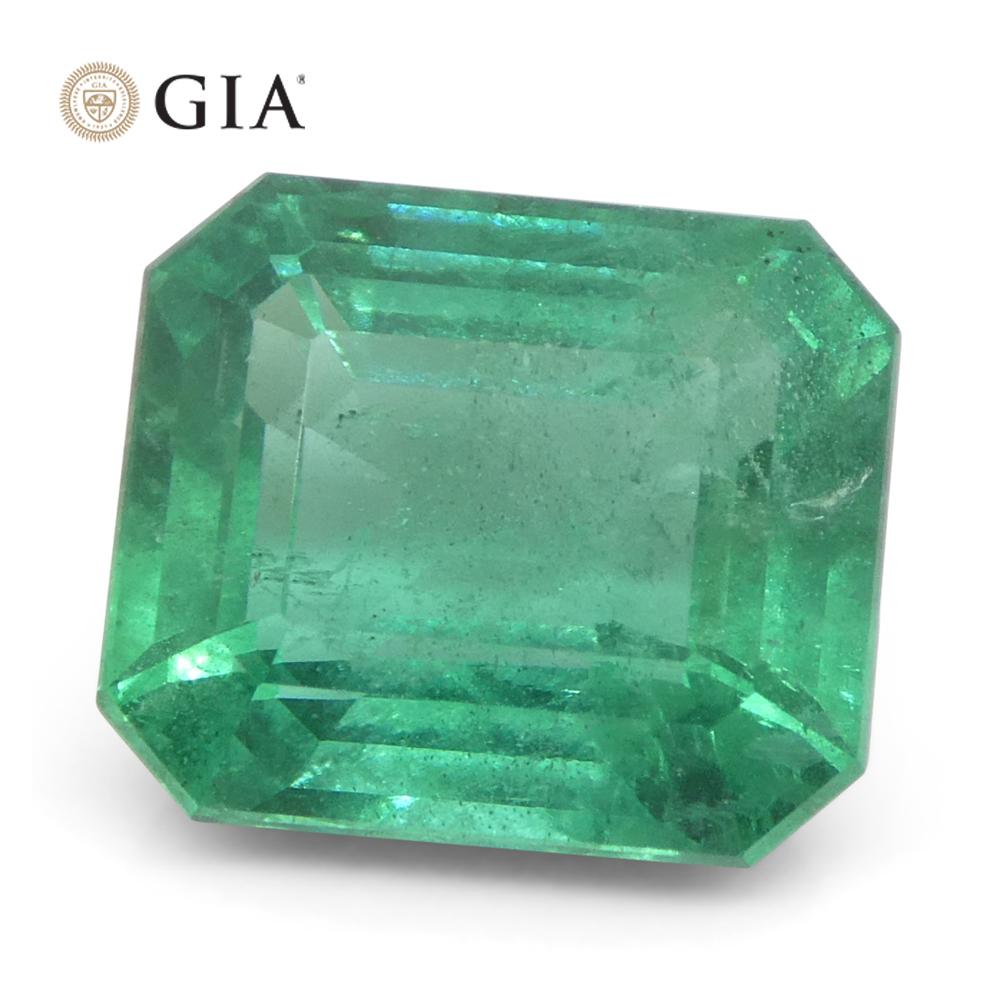 Achteckiger grüner Smaragd im Smaragdschliff, 3,37 Karat, GIA-zertifizierter Zambia (F1) im Angebot 6