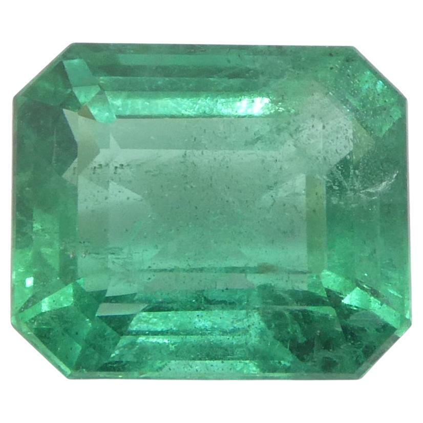 3.37ct Octagonal/Emerald Cut Green Emerald GIA Certified Zambia (F1)