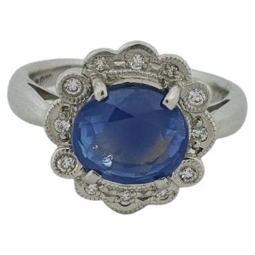 3,38 Karat Blauer Saphir Cocktail Ring in PT900