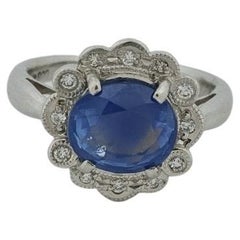 3.38 Carat Blue Sapphire Cocktail Ring in PT900