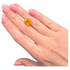 3.38 Carat Oval-Cut Natural Golden Orange Fire Opal Loose Gemstone