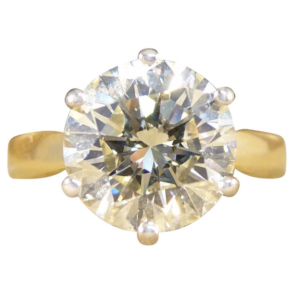 3.38ct Brilliant Cut Diamond Solitaire Engagement Ring in 18ct Gold For Sale