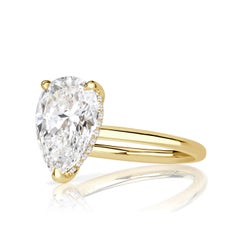 3.38ct Pear Shaped Diamond Engagement Ring