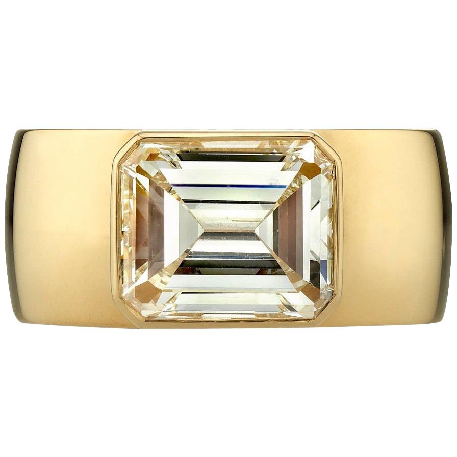 3.39 Carat Emerald Cut Diamond Ring