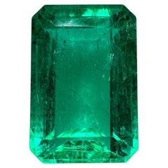 3,39 Karat Vivid bläulich grüner loser kolumbianischer Smaragd - Langer Schliff Mai