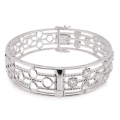 3.39 Carats White Diamond F Color VS Clarity Bracelet Designer Wear