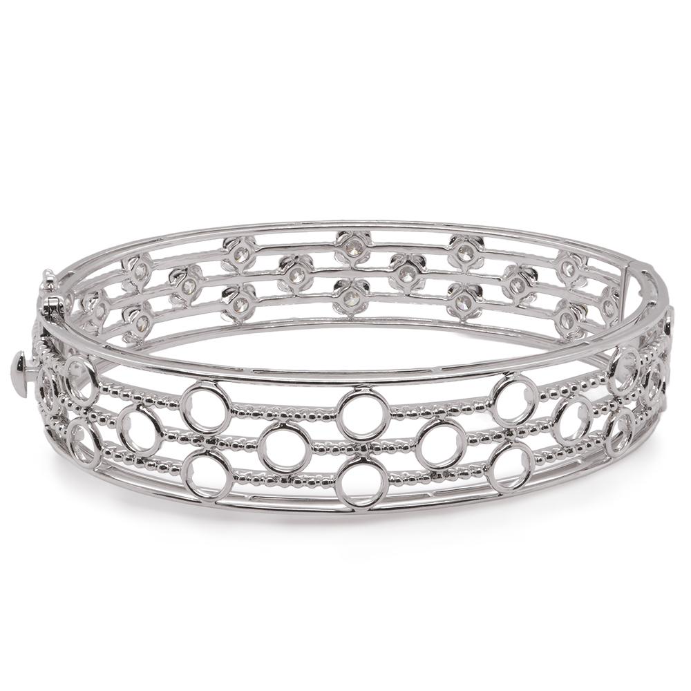 Art Nouveau 3.39 Carats White Diamond F Color VS Clarity Bracelet Designer Wear For Sale