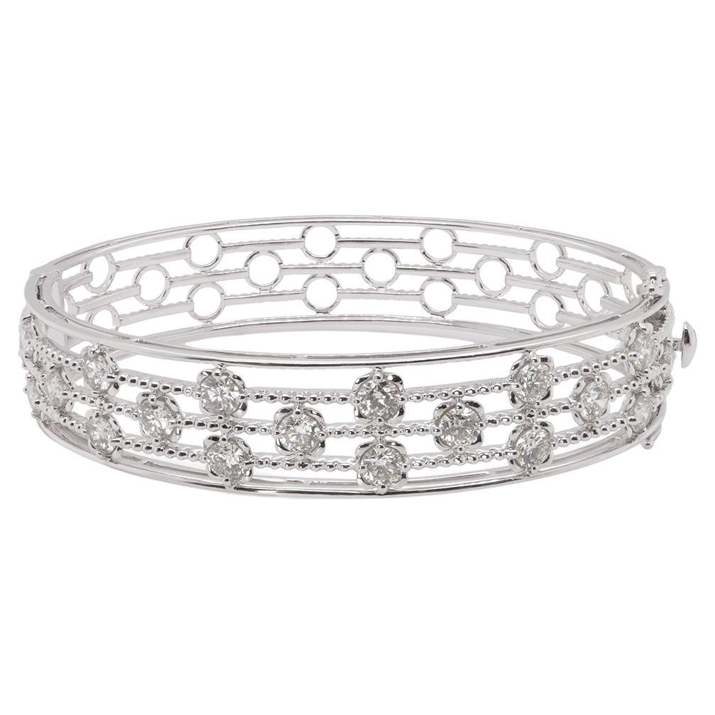 3.39 Carats White Diamond F Color VS Clarity Bracelet Designer Wear For Sale