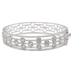 3.39 Carats White Diamond F Color VS Clarity Bracelet Designer Wear