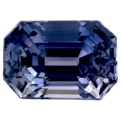 Pierre précieuse taille octogonale saphir bleu 3.39 carat