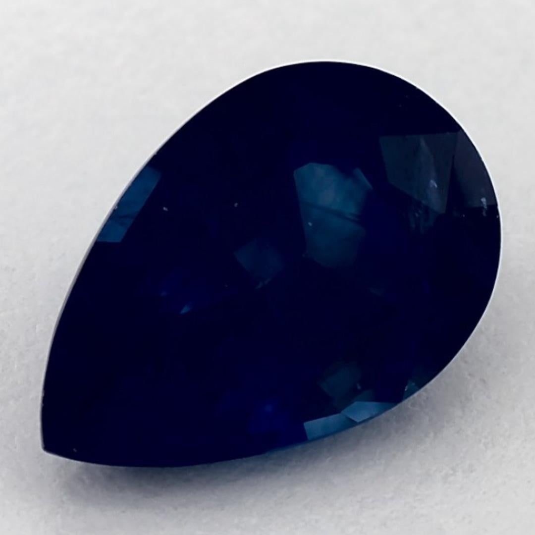 Gema suelta de zafiro azul pera de 3.39 qt Corte pera en venta