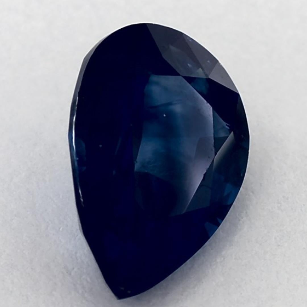 Gema suelta de zafiro azul pera de 3.39 qt en venta 2