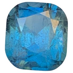 3.39 Ct Inky Hue Blue Natural Tourmaline Cushion Cut Loose Gemstone for Jewelry