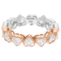 3,39 Ct. SI Claridad HI Color Anillo de diamantes en forma de corazón Oro rosa y blanco de 14 quilates 3,39 Ct. SI Claridad HI Color Anillo de diamantes en forma de corazón Oro rosa y blanco de 14 quilates