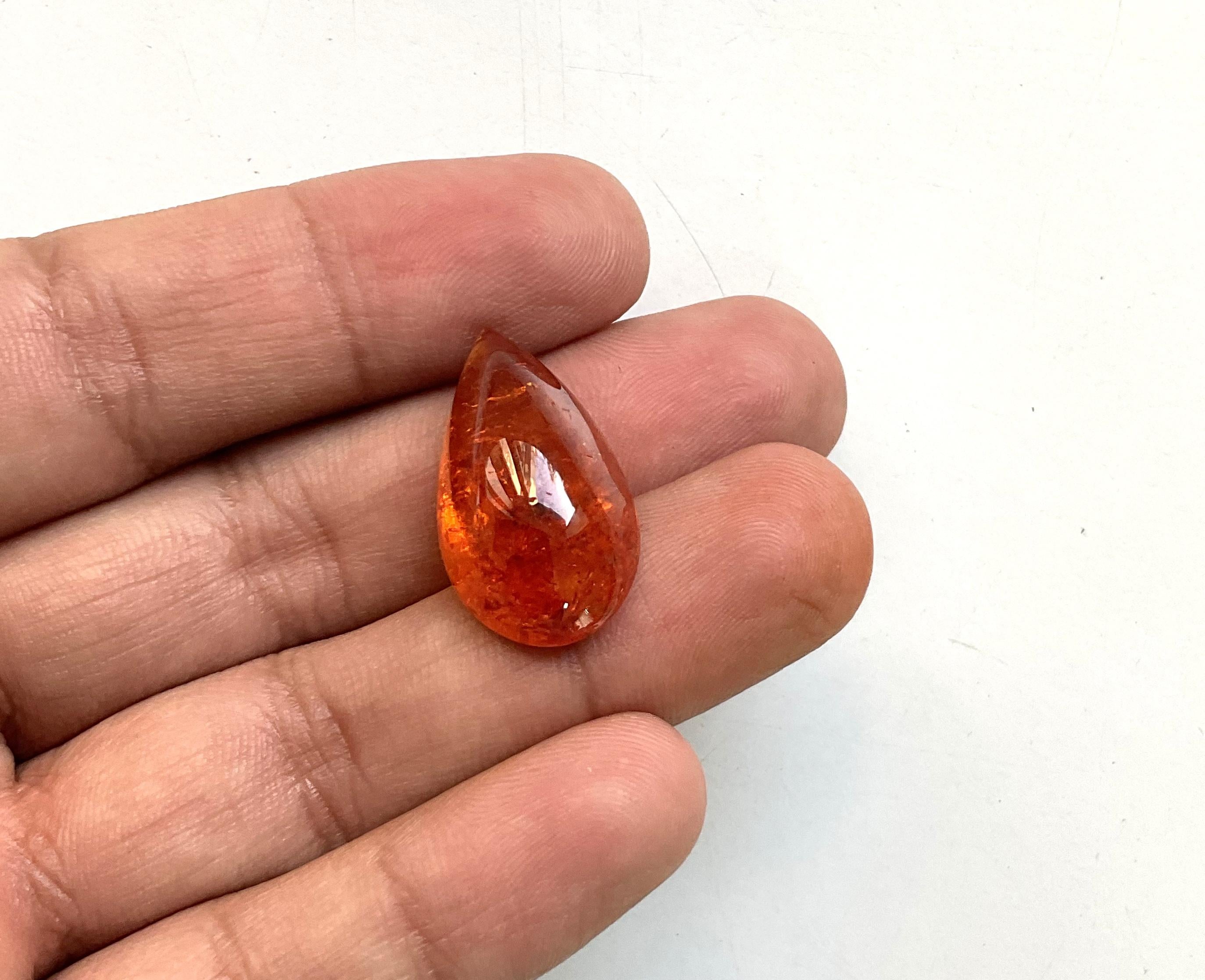 da uomo o donna 33,94 Carati di Granato Fanta Spessartite Pear Plain Gemma Naturale di Alta Qualità in vendita
