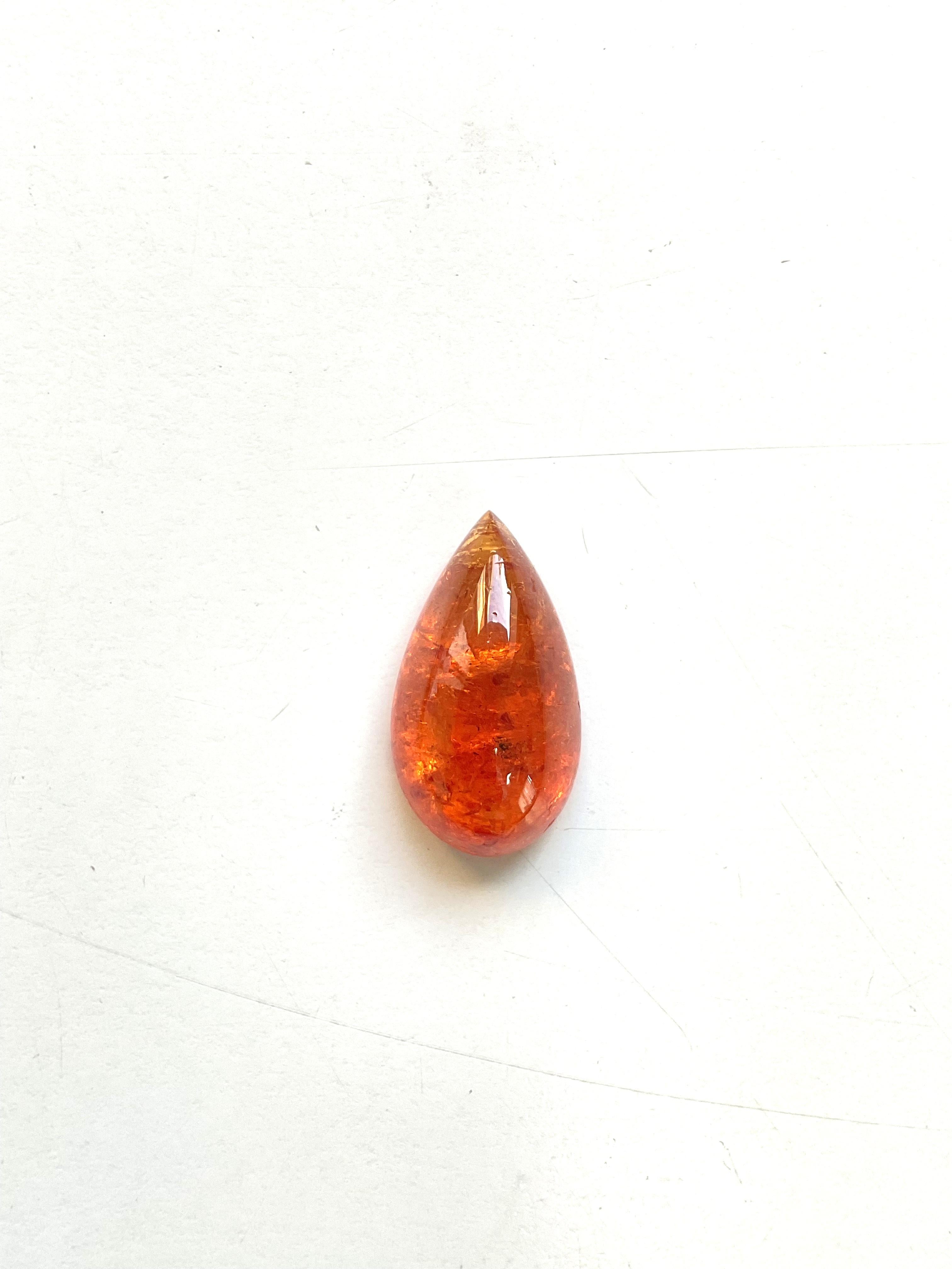 33,94 Carati di Granato Fanta Spessartite Pear Plain Gemma Naturale di Alta Qualità in vendita 2