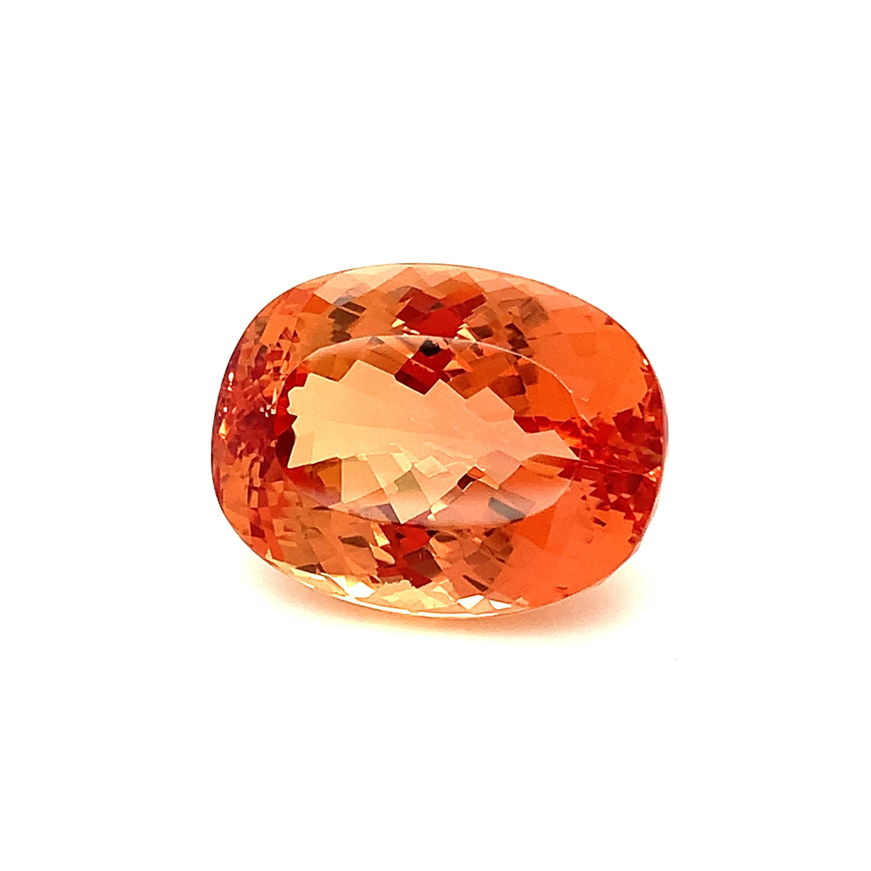 Coussin de topaze impériale 33,95 carats, pierre précieuse non sertie, certifiée GIA Neuf - En vente à Los Angeles, CA