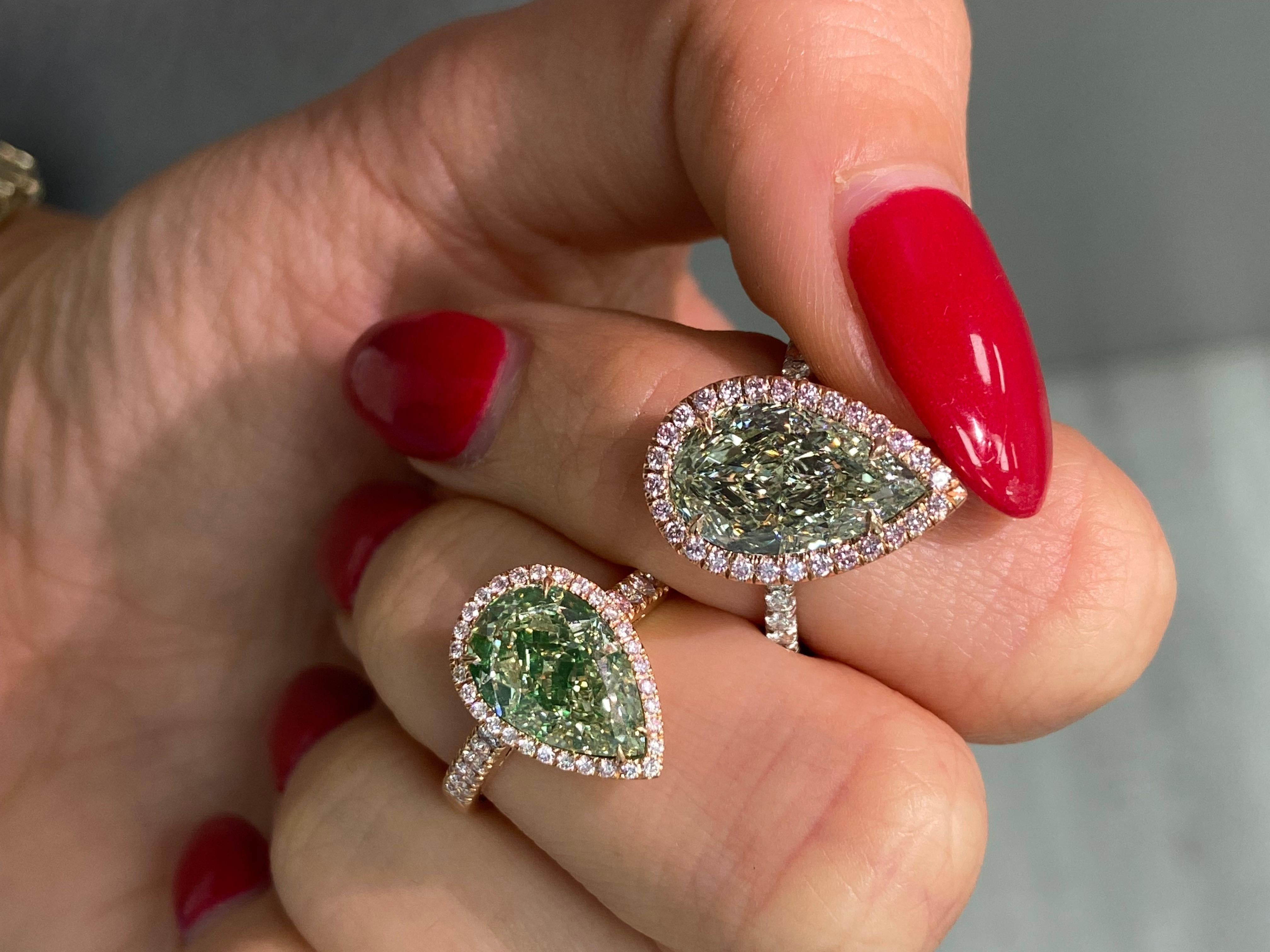 green diamond engagement ring