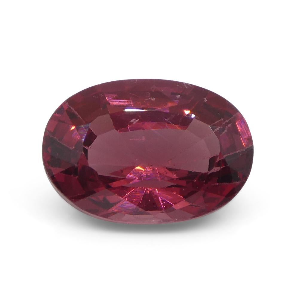 3.39 Carat Oval Red Spinel GIA Certified Mahenge, Tanzania Unheated For Sale 4