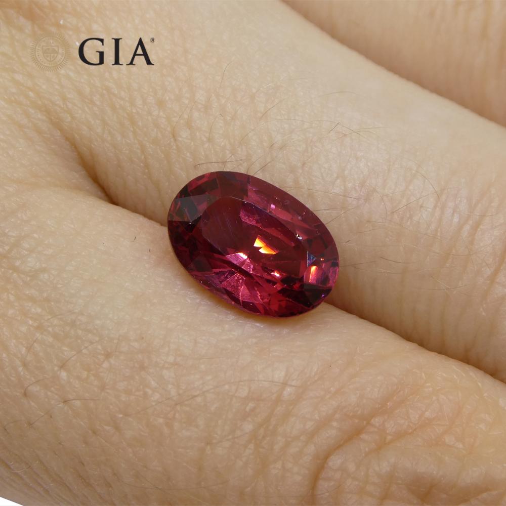 3.39ct Oval Red Spinel GIA Certified Mahenge, Tanzania Unheated For Sale 9