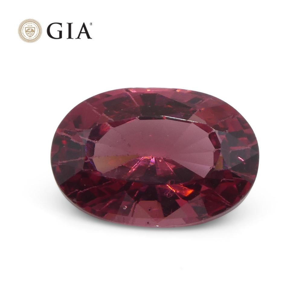 Women's or Men's 3.39ct Oval Red Spinel GIA Certified Mahenge, Tanzania Unheated For Sale