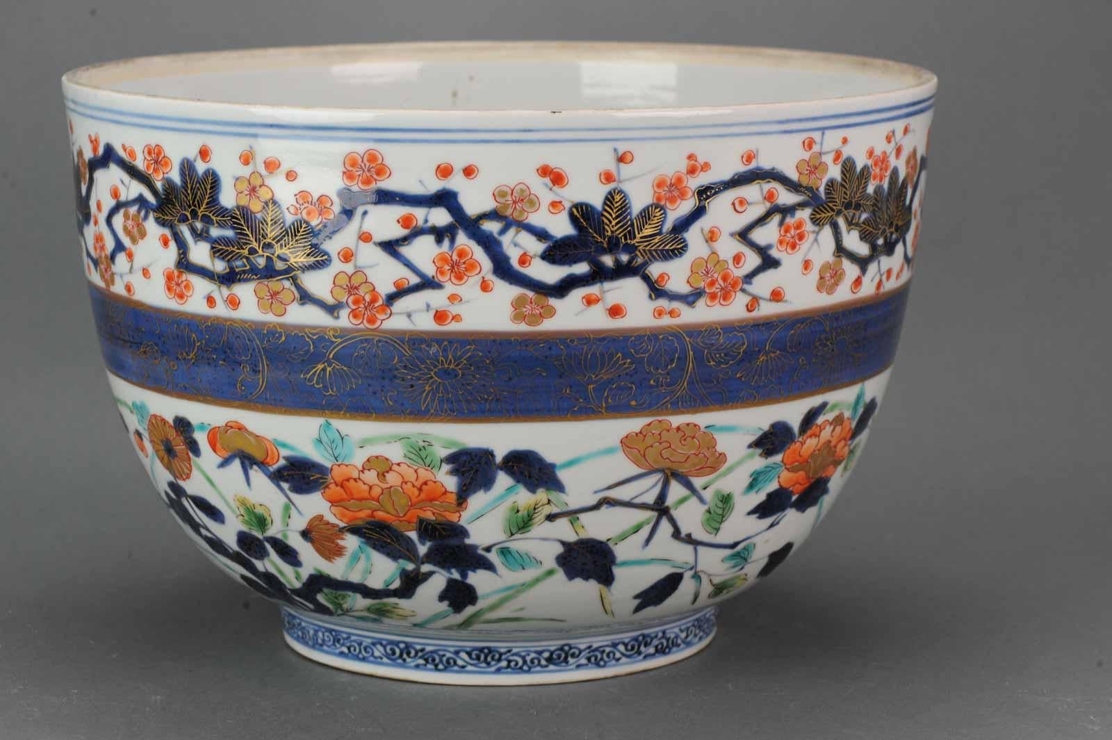 Chinese Super Large Antique 17th Japanese Arita Hizen Imari Bowl Edo Period