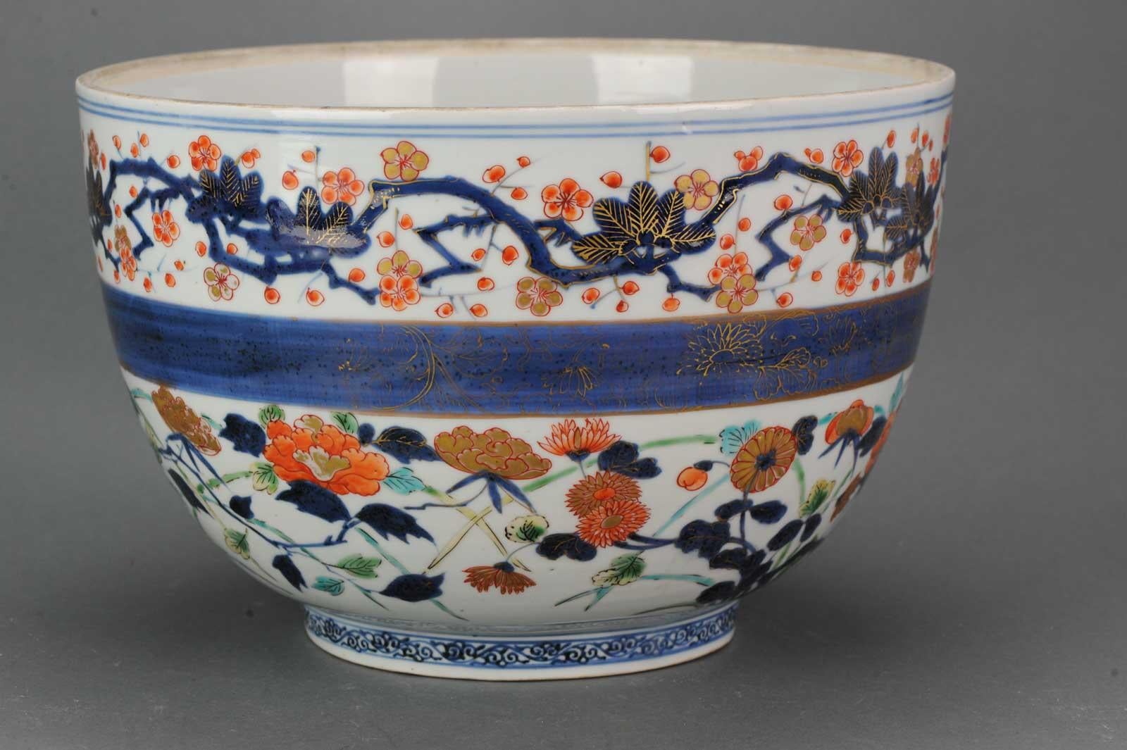 Super Large Antique 17th Japanese Arita Hizen Imari Bowl Edo Period In Excellent Condition In Amsterdam, Noord Holland