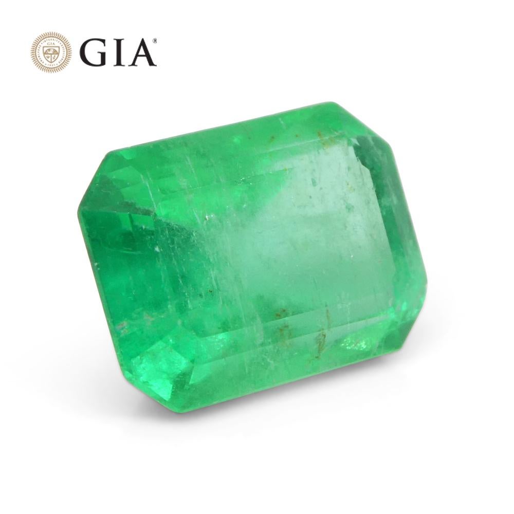 3.3ct Octagonal/Emerald Green Emerald GIA Certified Colombia   For Sale 5