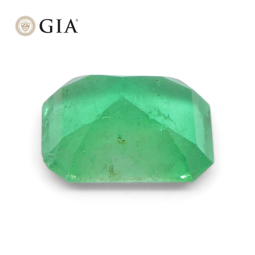 3.3ct Octagonal/Emerald Green Emerald GIA Certified Colombia   For Sale 1