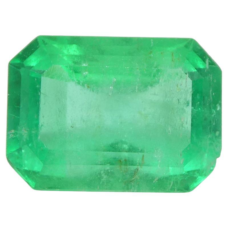 3.3ct Octagonal/Emerald Green Emerald GIA Certified Colombia   For Sale
