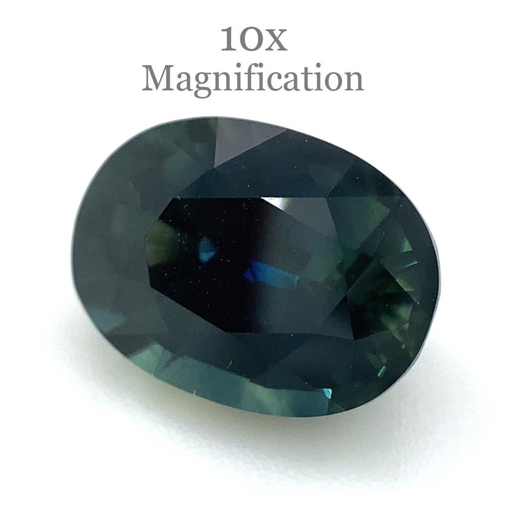 Women's or Men's 3.3ct Oval Teal Blue Sapphire from Australia Unheated For Sale