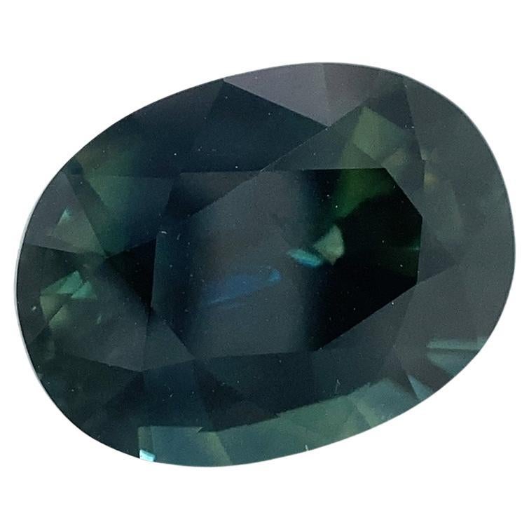3.3ct Oval Teal Blue Sapphire from Australia Unheated For Sale
