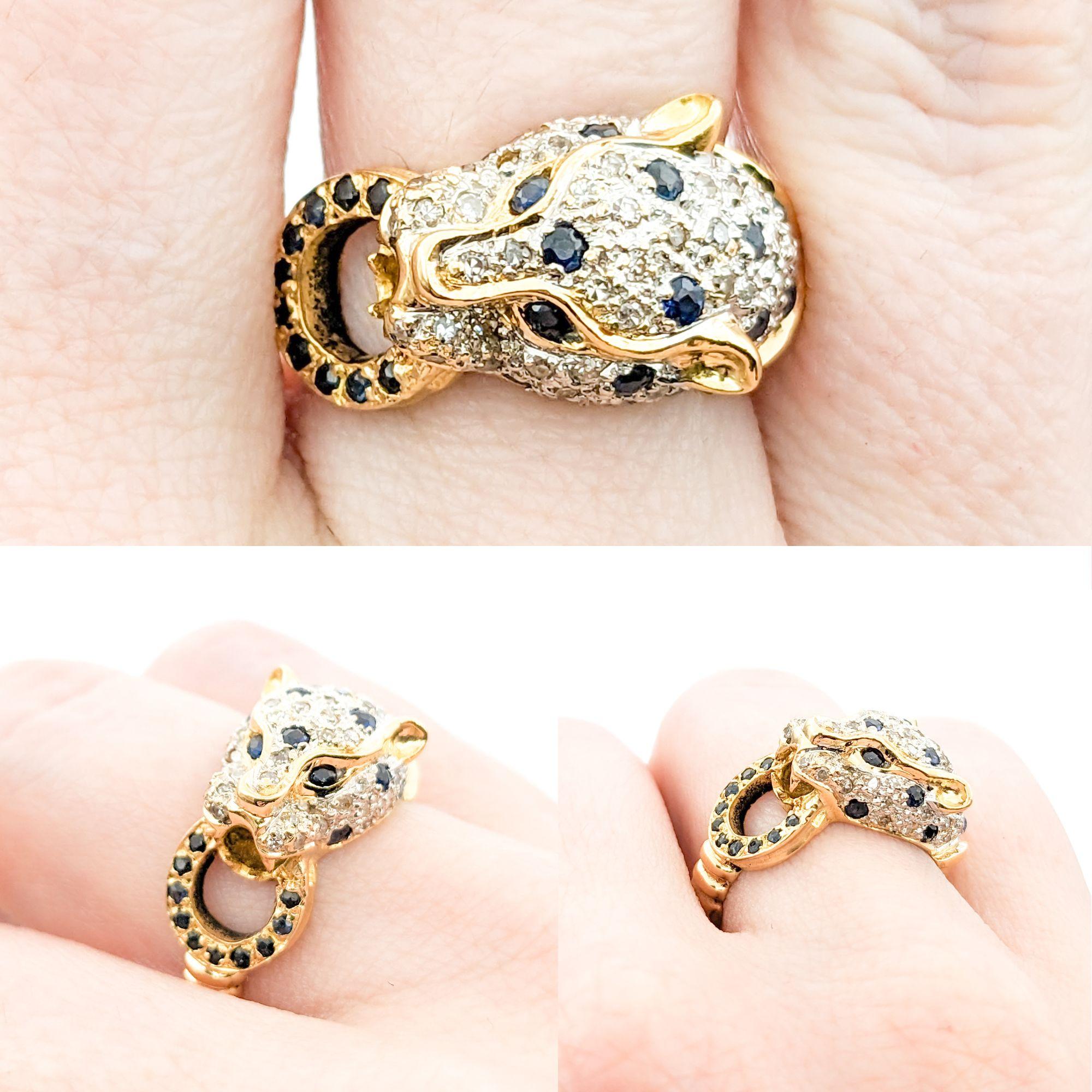 .33ctw Blauer Saphir & Diamant Ring in Gelbgold

Wir präsentieren diesen exquisiten Ring aus 18kt Gelbgold. Er zeichnet sich durch eine atemberaubende Anordnung von runden Diamanten von 0,25 ct aus, die durch Saphire von 0,33 ct ergänzt werden. Die